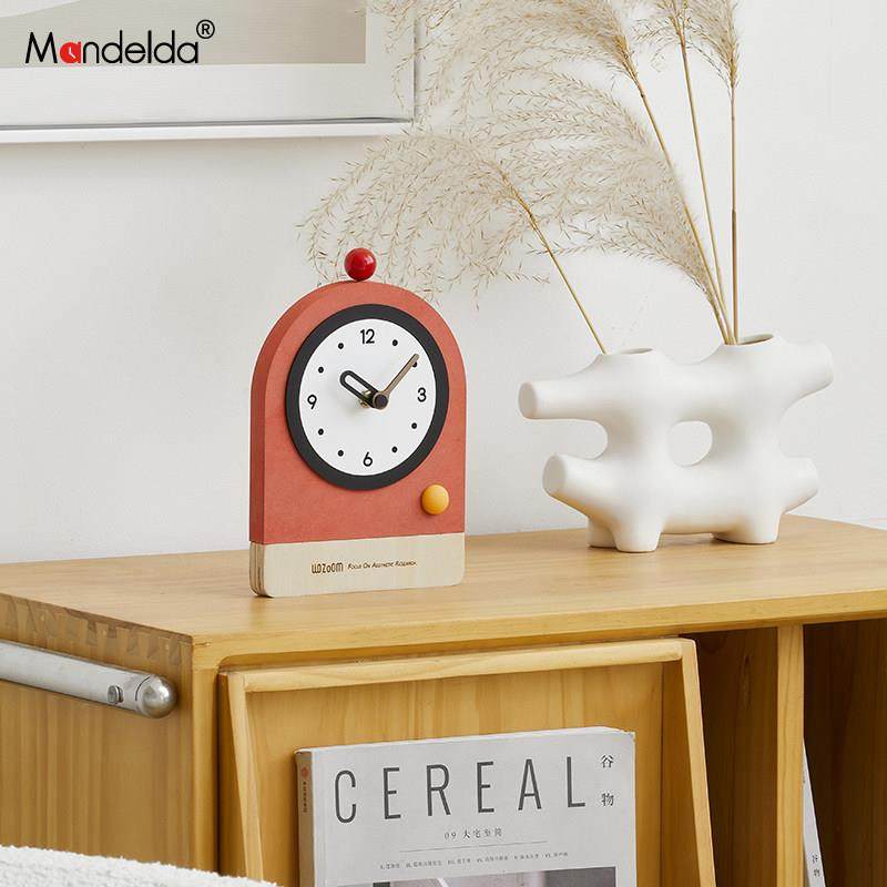 Mandelda家居玄关卧室创意座钟客厅电视柜台式时钟装饰品桌面摆件,家居饰品,桌面摆件,淘宝优惠券,粉丝福利购,淘宝优惠卷