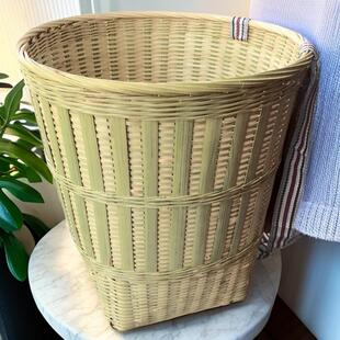 竹编背篓小号大号背篼道具竹篓编织收纳筐买菜背篓双肩竹编采茶篓