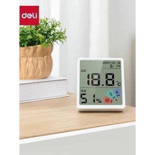 Deli 511数字温湿度计家用室内精密高精度温度计数字显示婴儿壁挂
