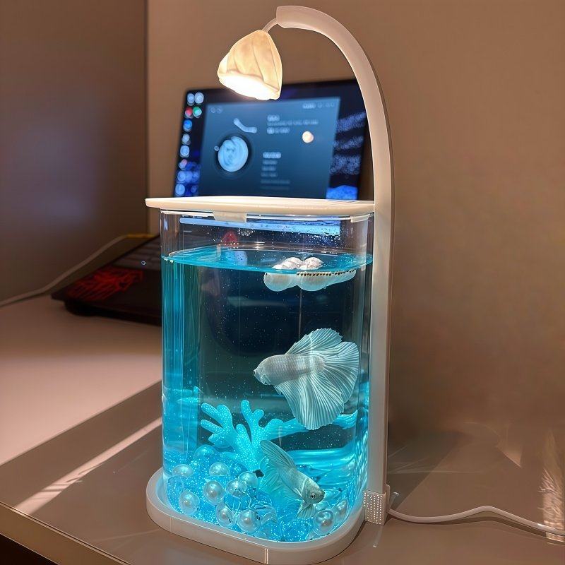 【工作搭子太美了】鱼缸造景桌面摆件打工人工位治癒减压观赏装饰,家居饰品,桌面摆件,淘宝优惠券,粉丝福利购,淘宝优惠卷