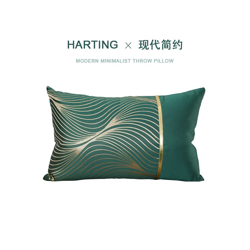 墨绿色抱枕沙发客厅酒店样板间2022年新款长条腰枕靠垫不含芯