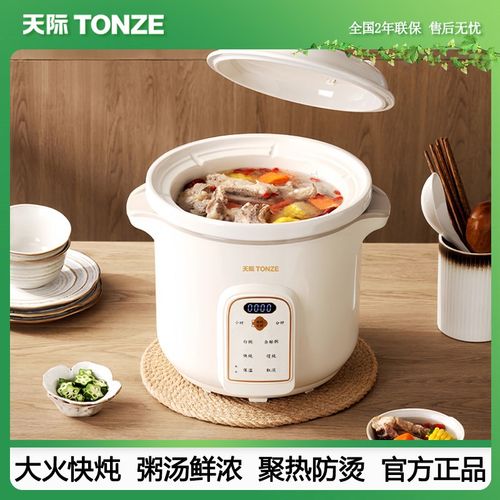 天际陶瓷电炖炖锅煲汤家用全自动多功能养生锅5L大容量煲汤锅煮粥