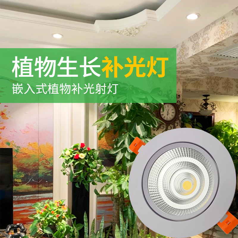 植物生长灯天花嵌入式led全光谱绿植墙家用室内花草上色补光射灯