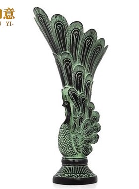 青铜器仿古摆件周制汉式婚礼沃盥礼器孔雀杯中式软装饰品摆设礼品
