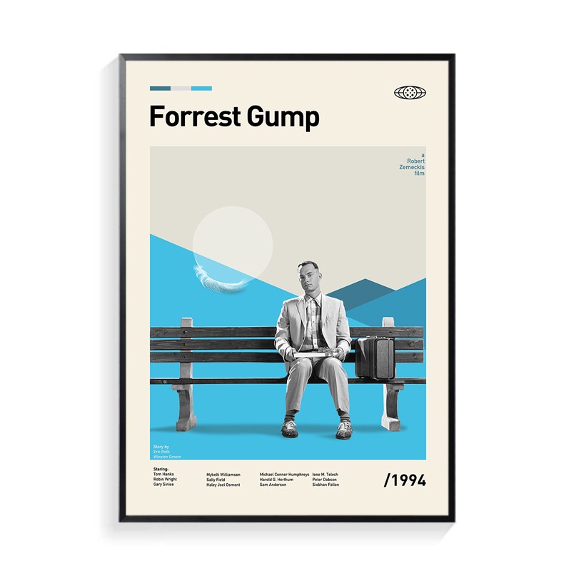 阿甘正传电影海报装饰画客厅沙发背景墙画卧室壁画汤姆汉克斯挂画