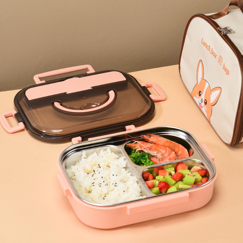 24秋季4不锈钢保温饭盒上班族可微波炉加热学生便当盒