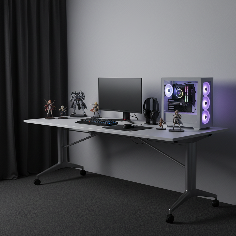 电竞桌游戏桌单人长方形电脑桌