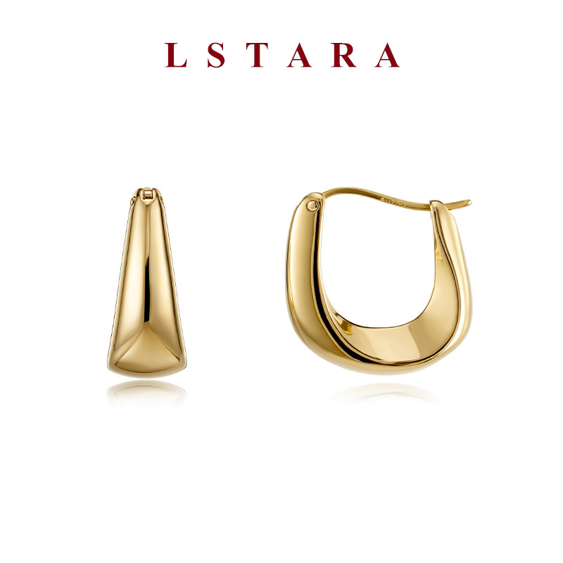 LSTARA马蹄耳圈18K金