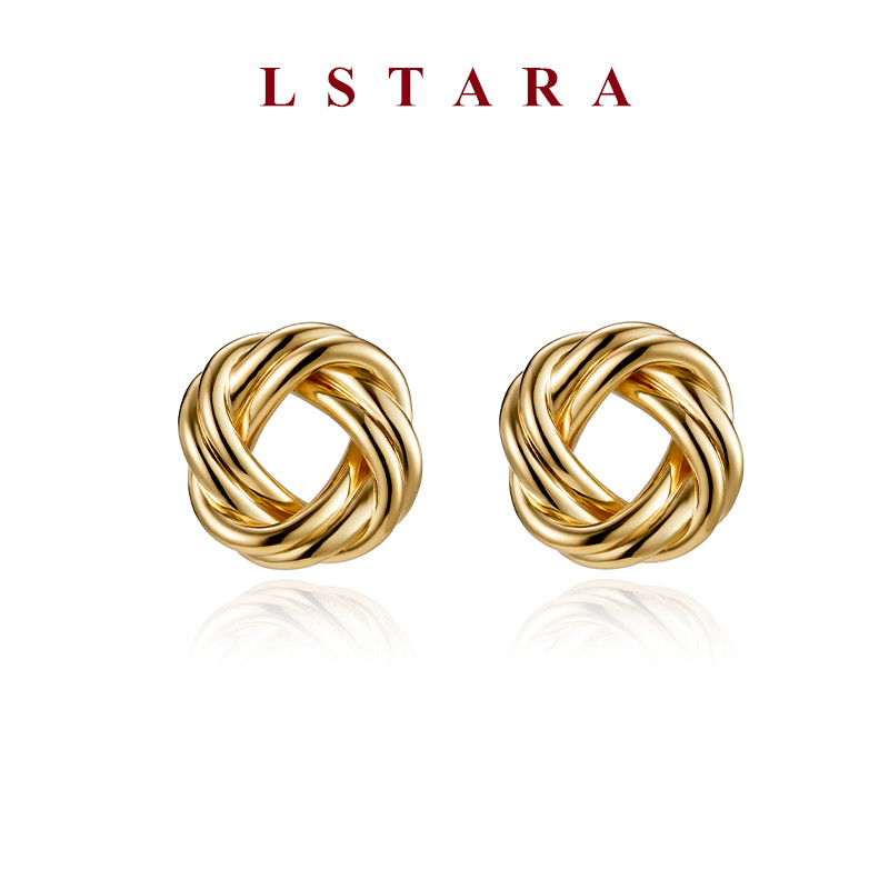 LSTARA金缕结耳钉18K金
