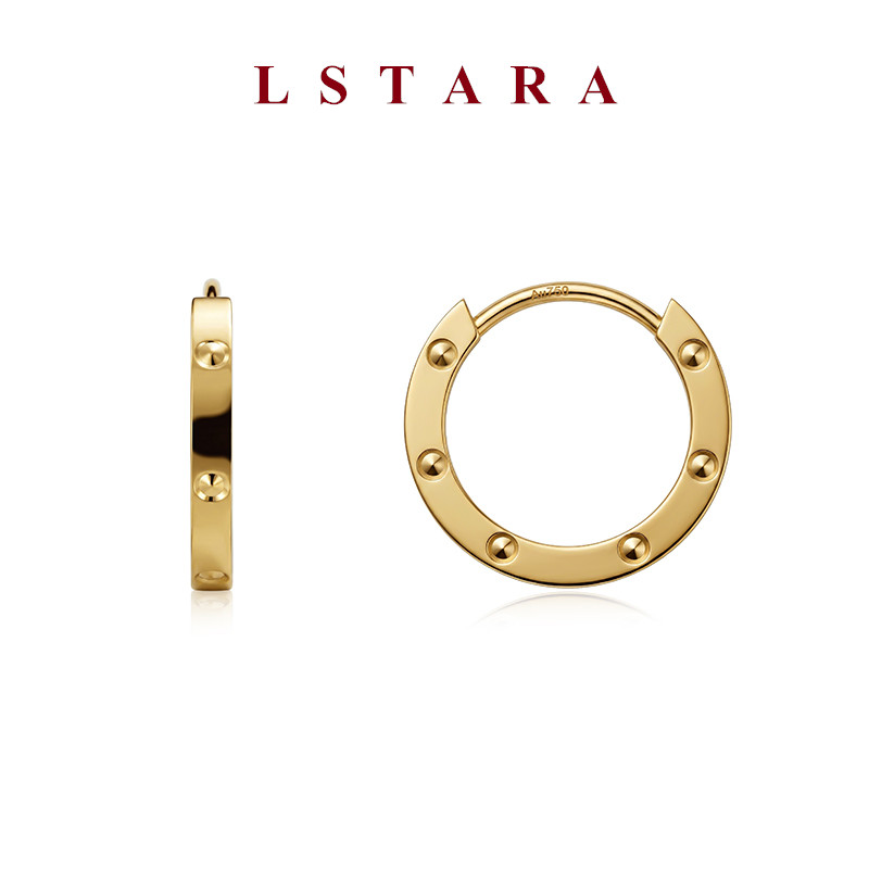 LSTARA锁扣耳圈18K金