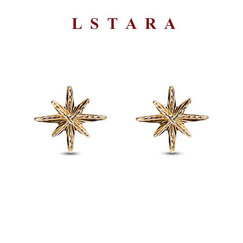 LSTARA18K金八芒星耳钉