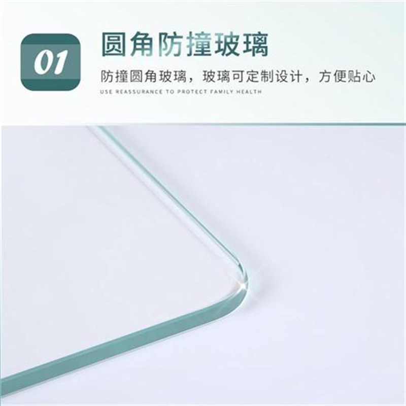 钢化玻璃定 做台面圆桌面长方形餐桌书桌茶几玻璃桌布桌垫防烫
