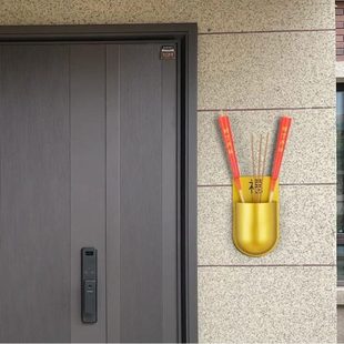 门神插香炉壁挂香炉挂墙香插座家用插香筒佛具点香挂壁炉插香架