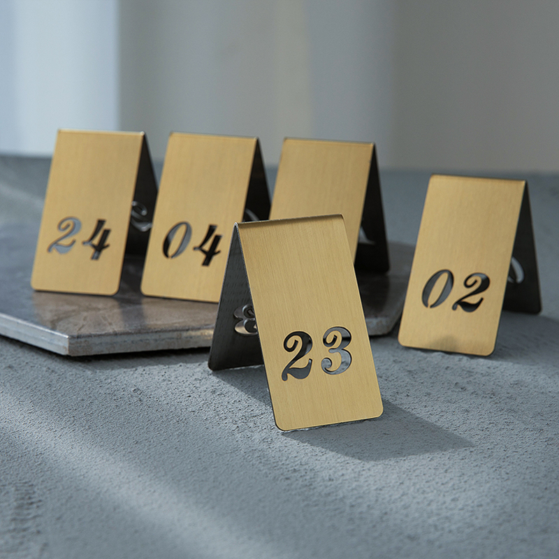 不锈钢桌号牌立牌饭店酒店餐厅餐桌立式双面号码牌桌子座C位数字