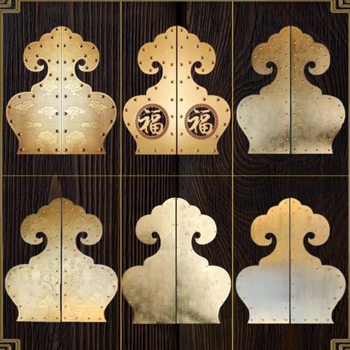 仿古大门条纯铜包角包边老式大门如意花边装饰铜条铜片木门铜压条