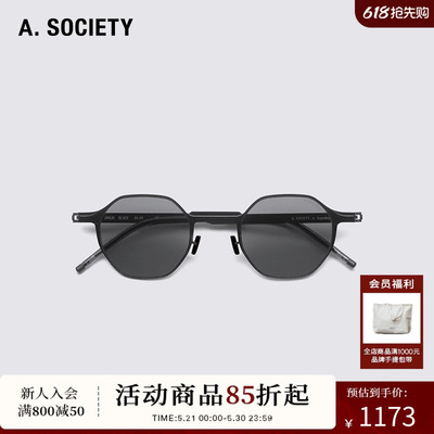A.SOCIETY Topologie联名系列方形休闲复古金属太阳镜 JANJA