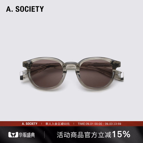 A.SOCIETY圆框休闲舒适防晒墨镜