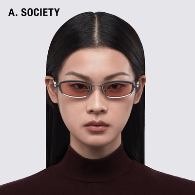 A.SOCIETY TITANIUM系列金属细框方形男女简约墨镜太阳镜 DELTA