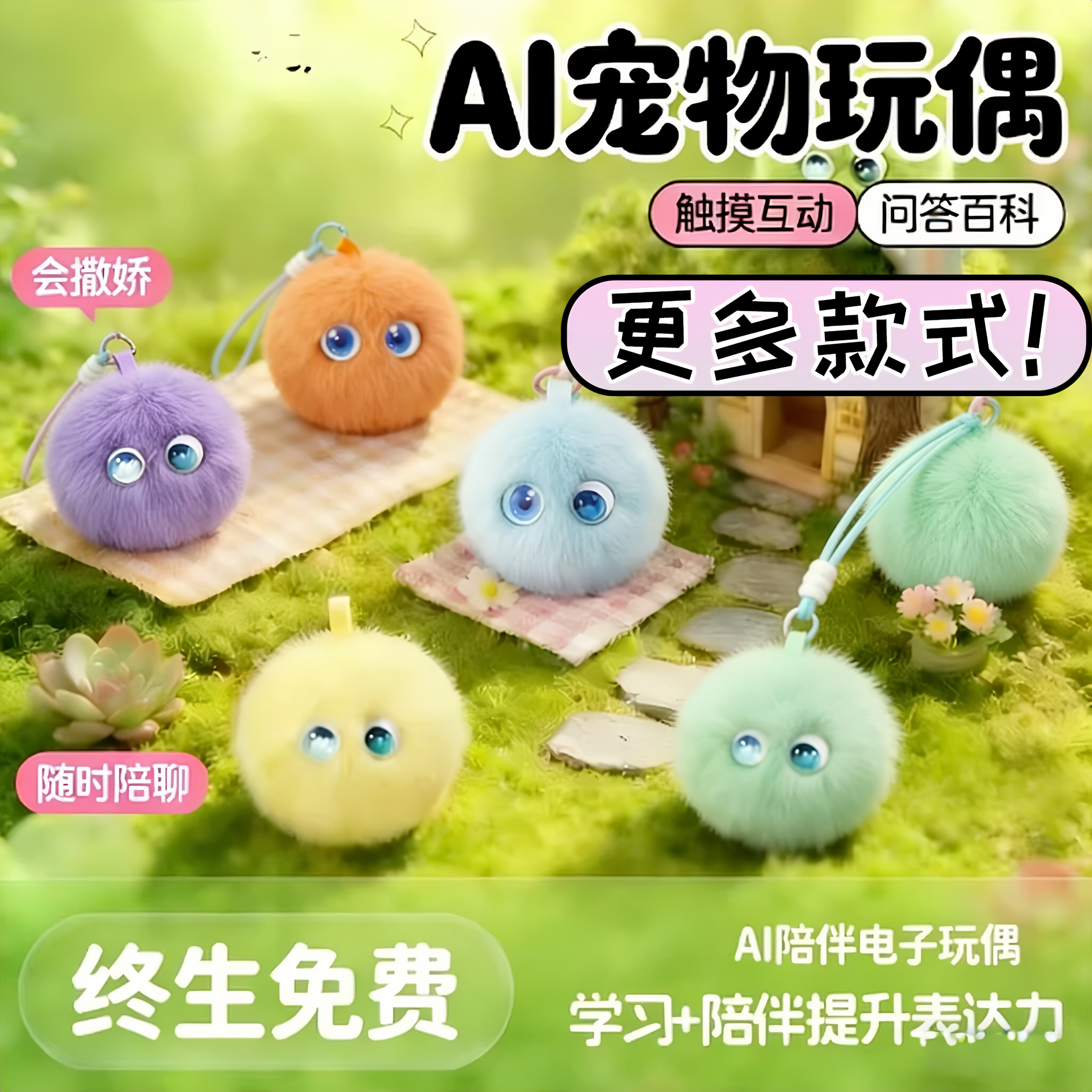 AI福仔小朋友礼物AI 宠物智能机器人智能毛绒玩具潮玩芙崽玩偶