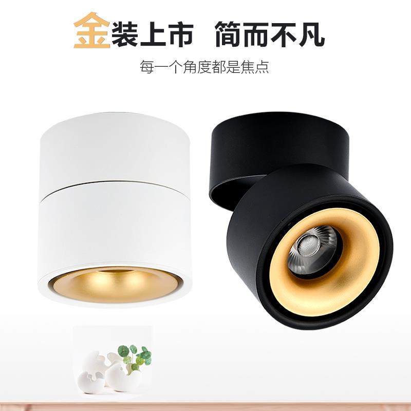 小射灯LED天花灯明装筒灯单灯北欧轨道射灯客厅吊顶吸顶cob轨道灯