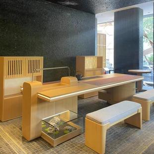 白蜡木茶桌椅组合家用客厅实木茶台豪宅别墅大平层高端家具 新中式