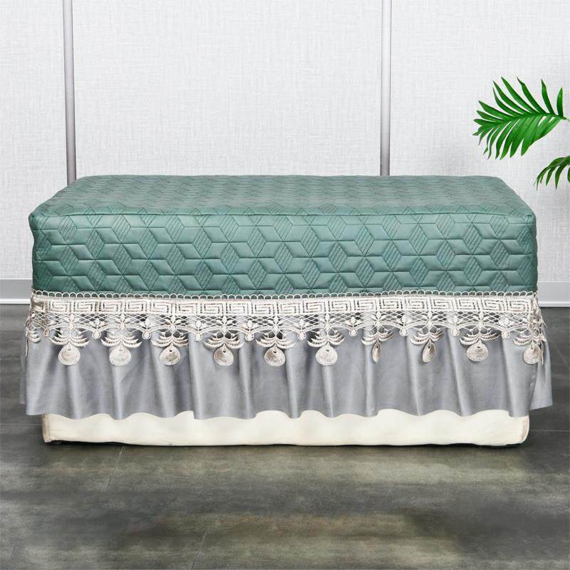 新款凳子罩欧式科技布艺换鞋凳套梳妆凳罩防尘罩方圆凳罩定制蓝色