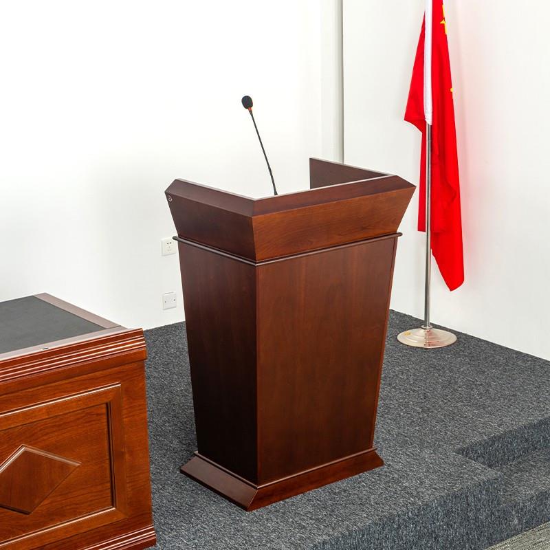 现代新中式实木演讲台发言迎宾台讲台桌会议台咨询台接待台主持台