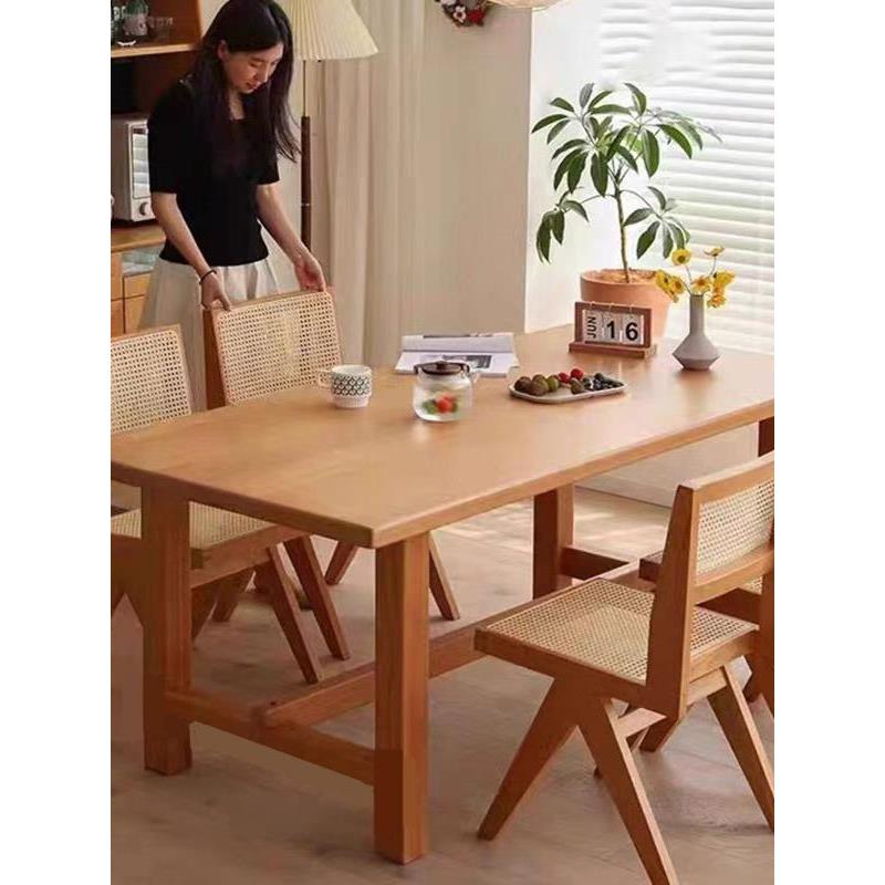 香椿木电脑桌原木书桌胡桃木大笨桌加厚桌面纯实木餐桌学习桌办公