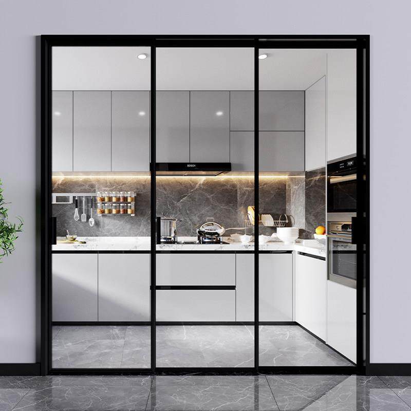 上海极窄玻璃定制吊轮三联动拉门铝合金厨房移门阳台化妆室隔板,全屋定制,厨房门,淘宝优惠券,粉丝福利购,淘宝优惠卷