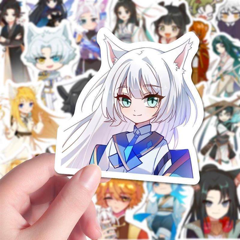 奇喵君周边110张故事贴纸二次元猫小九历险记漫画diy笔记本
