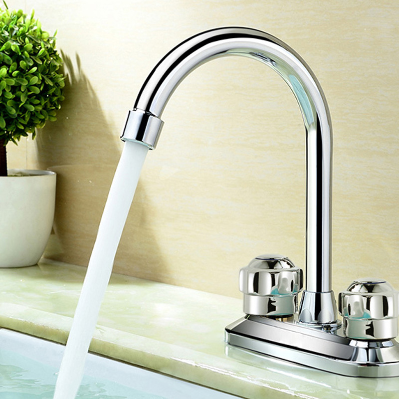 水龙头冷热面盆双孔冷暖三孔老式台盆家用卫生间洗手洗脸盆水龙头