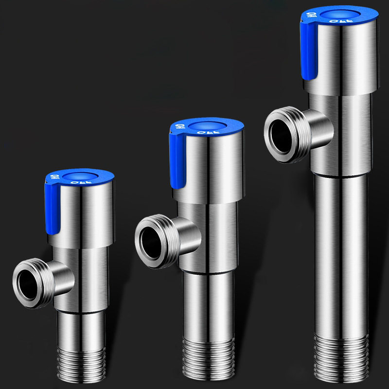 加长三角阀304不锈钢热水器马桶三角阀冷热止水阀八字阀家用4四分