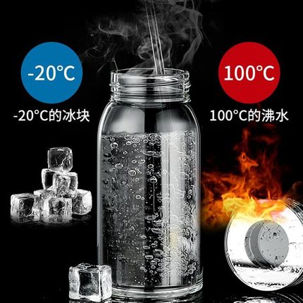 诺岩大肚玻璃杯2024新款男女泡茶水杯茶水分离大容量车载夏季茶杯