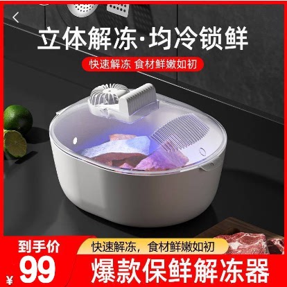 德国黑科技解冻神器坪瑞贸易肉类牛排化冰盘家用四合一食物锁鲜机
