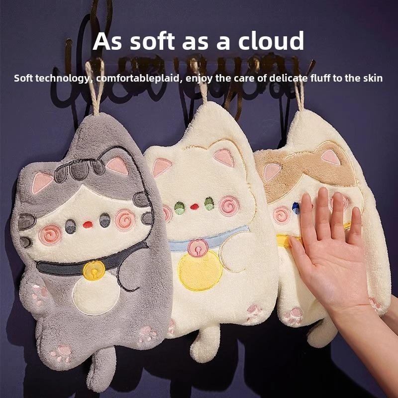 大鹅擦手巾挂式可爱吸水毛巾厨房擦手布卡通速干卫生间加厚抹手巾