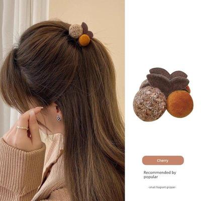 网红Cherry Grabber女性发饰侧刘海小鲨鱼夹发夹半系发夹头饰在后