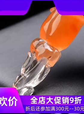 天然巴西红水晶俏色手工雕刻玫瑰花吊坠项链毛衣链玻璃体收藏级即