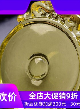 天然巴西柠檬黄水晶手工雕刻双貔貅平安扣吊坠项链毛衣链85.3g即