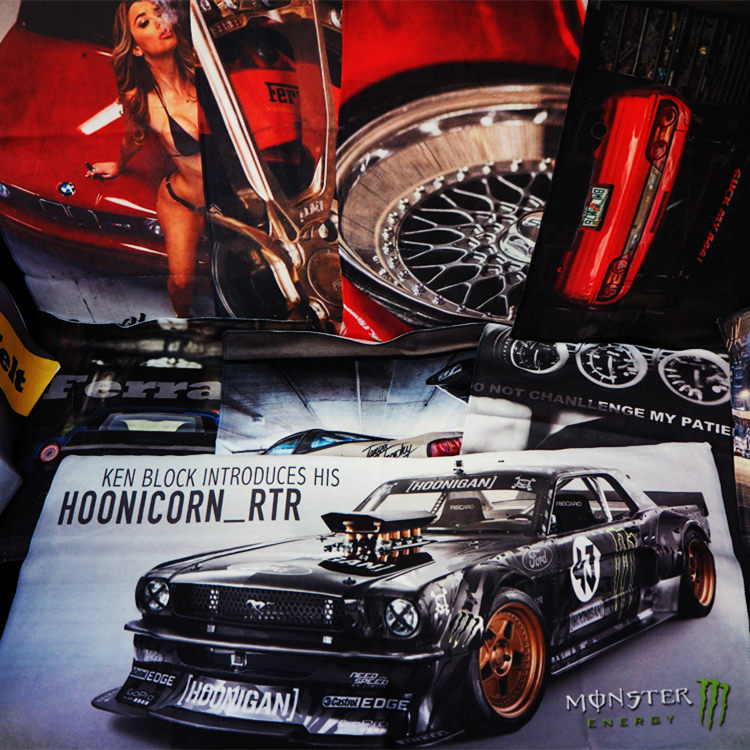 JDM汽车装饰毛巾m擦车毛巾W 改装车 L宽体轮毂卡钳潮流装饰巾