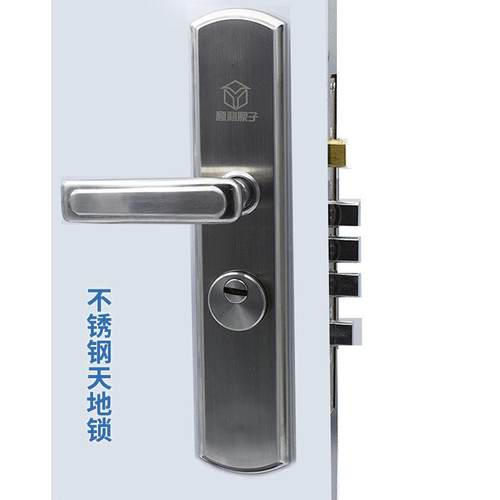 门锁入户天车位锁不锈钢防盗门锁套装大门木门锁把手锁体通用机械