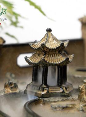 匠心坊微景观假山鱼缸造景装饰太湖石小桥亭子中国风盆景小摆件