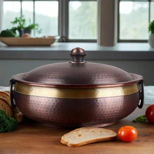 特厚铜火锅电磁炉燃气通用鸳鸯紫铜汤锅老式涮羊肉铜锅酸菜火锅盆