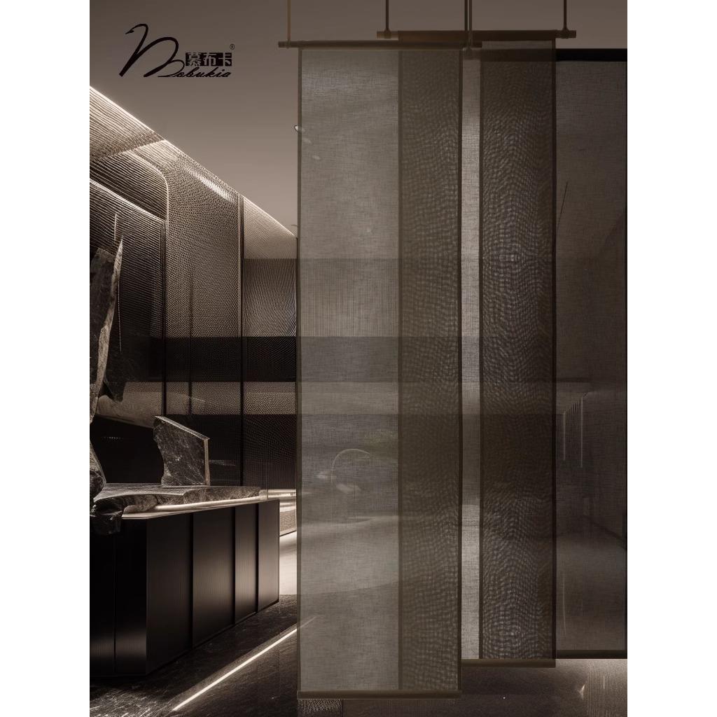 慕布卡MOBUKIA棉麻质感隔断帘玄关客厅阳台卧室柜子半透半遮定制