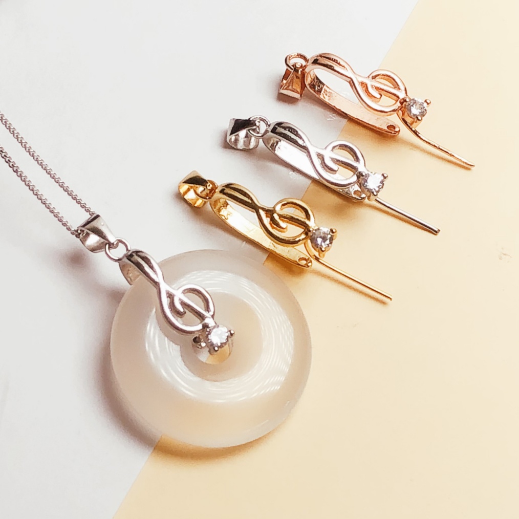 欣履S925纯银镀18k金平安扣夹扣