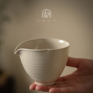 寂艺草木灰陶瓷直口公道杯家用茶具大号茶海分茶器手工匀杯公杯
