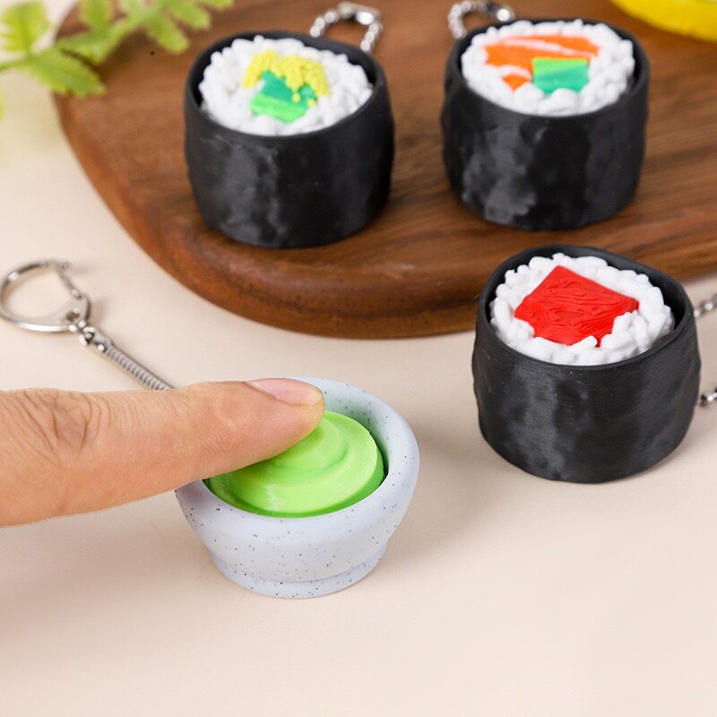 3D打印寿司按键解压钥匙扣