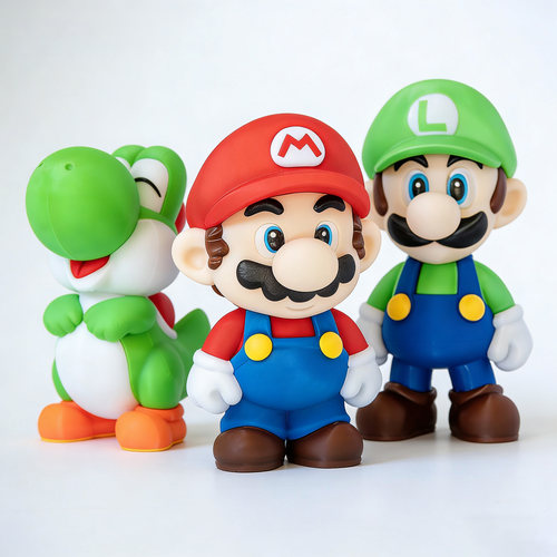 超级玛丽路易吉耀西公仔摆件