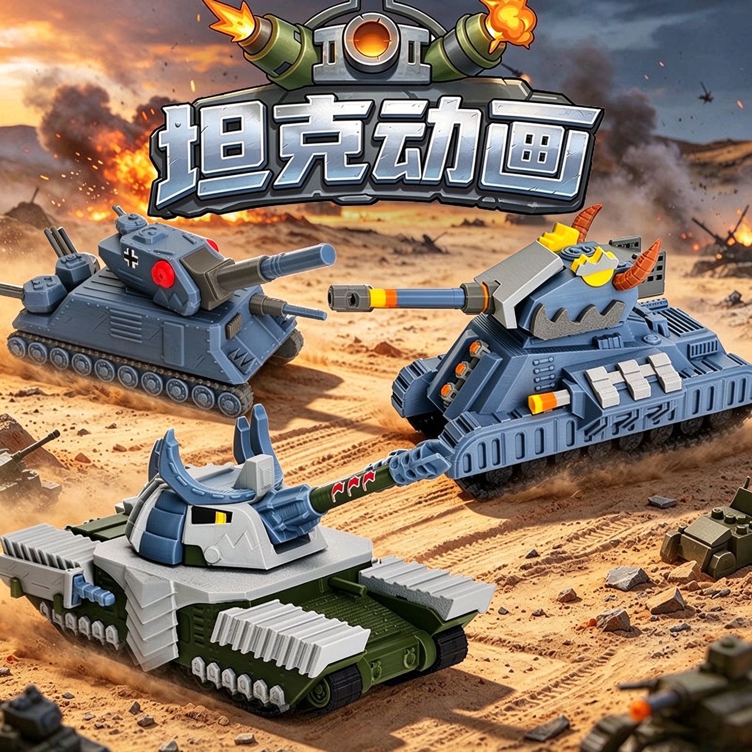 坦克世界五式武士静态手办摆件