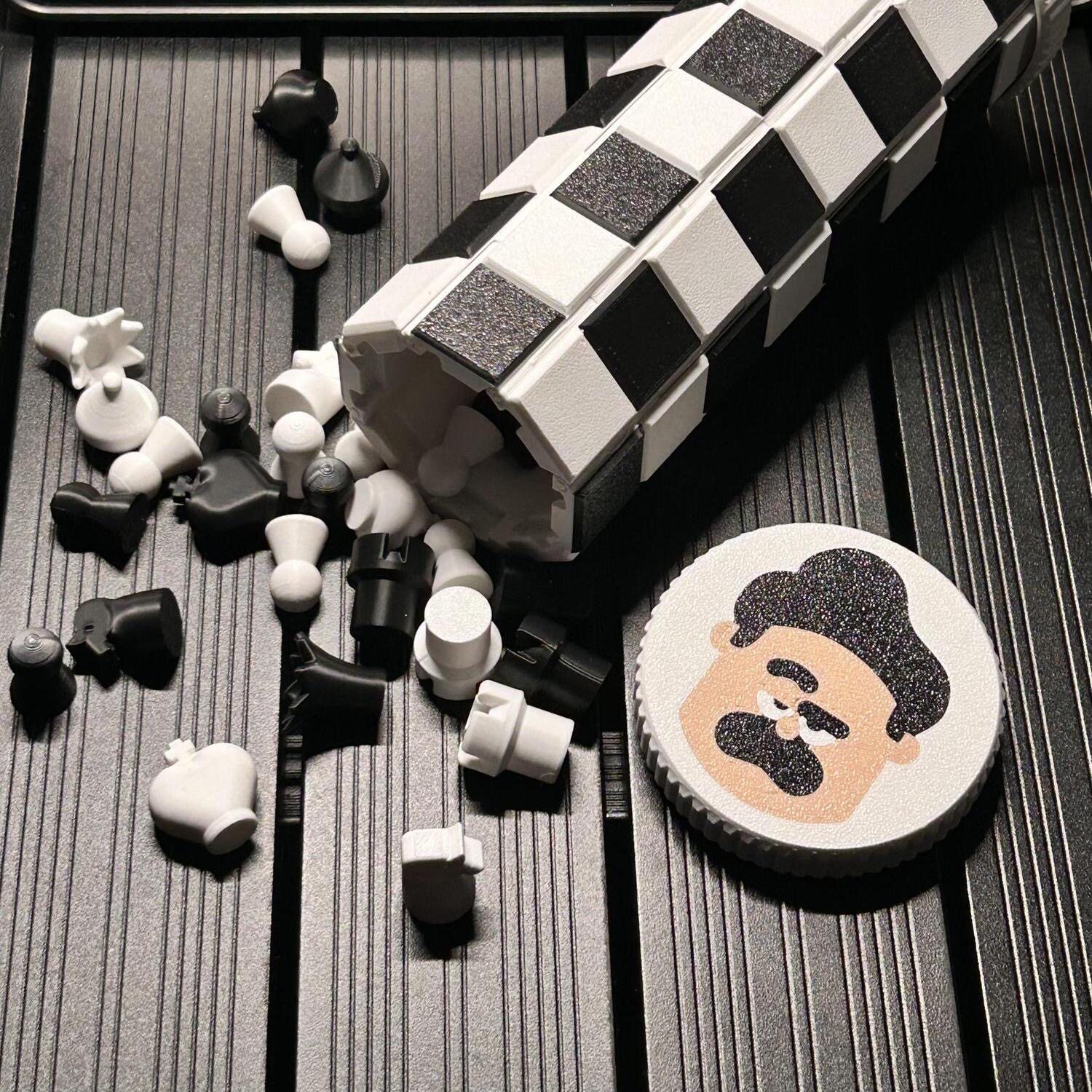 3D打印便携多邻国国际象棋