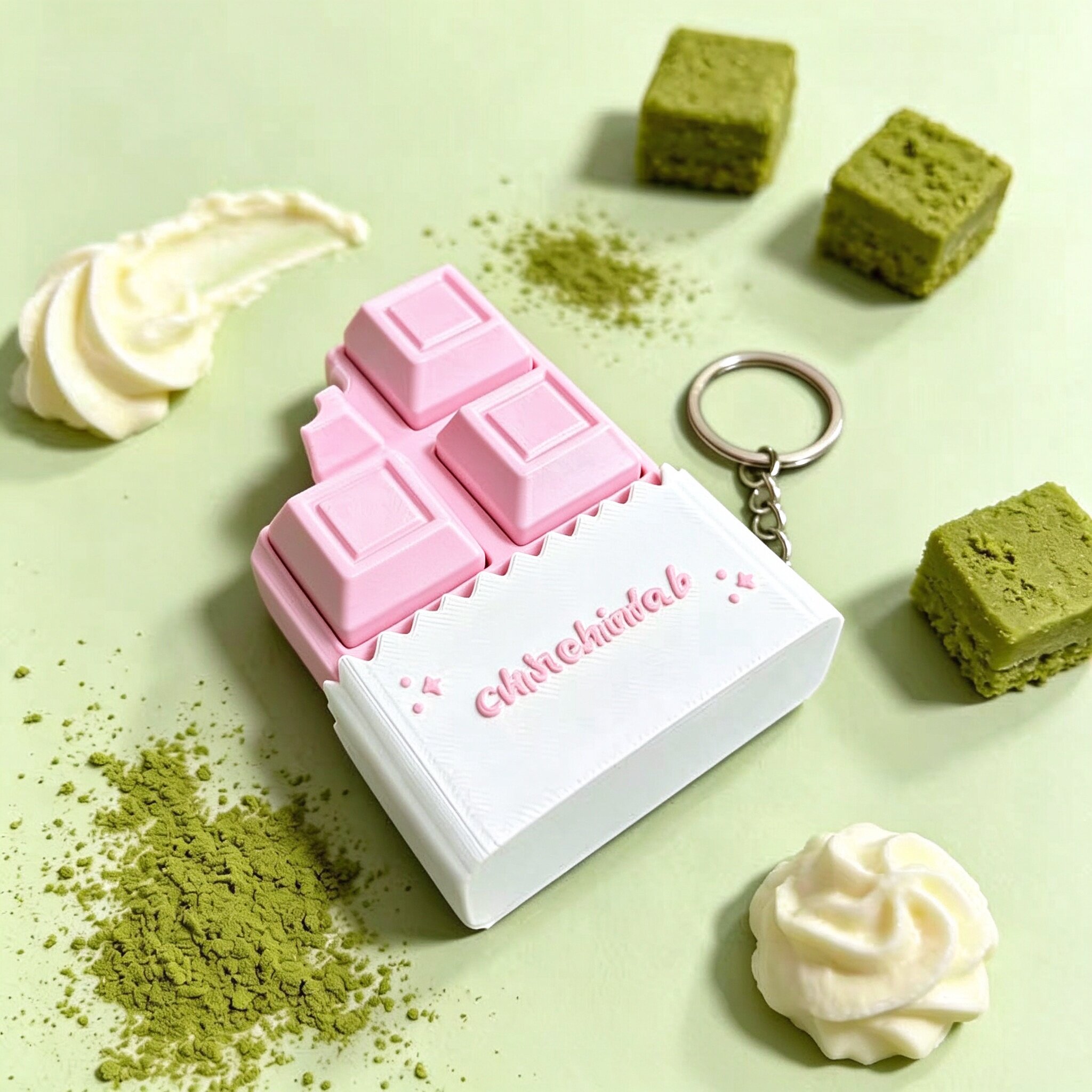 3D打印抹茶杯解压玩具clicker食物造型按压玩具包挂小礼物fidget